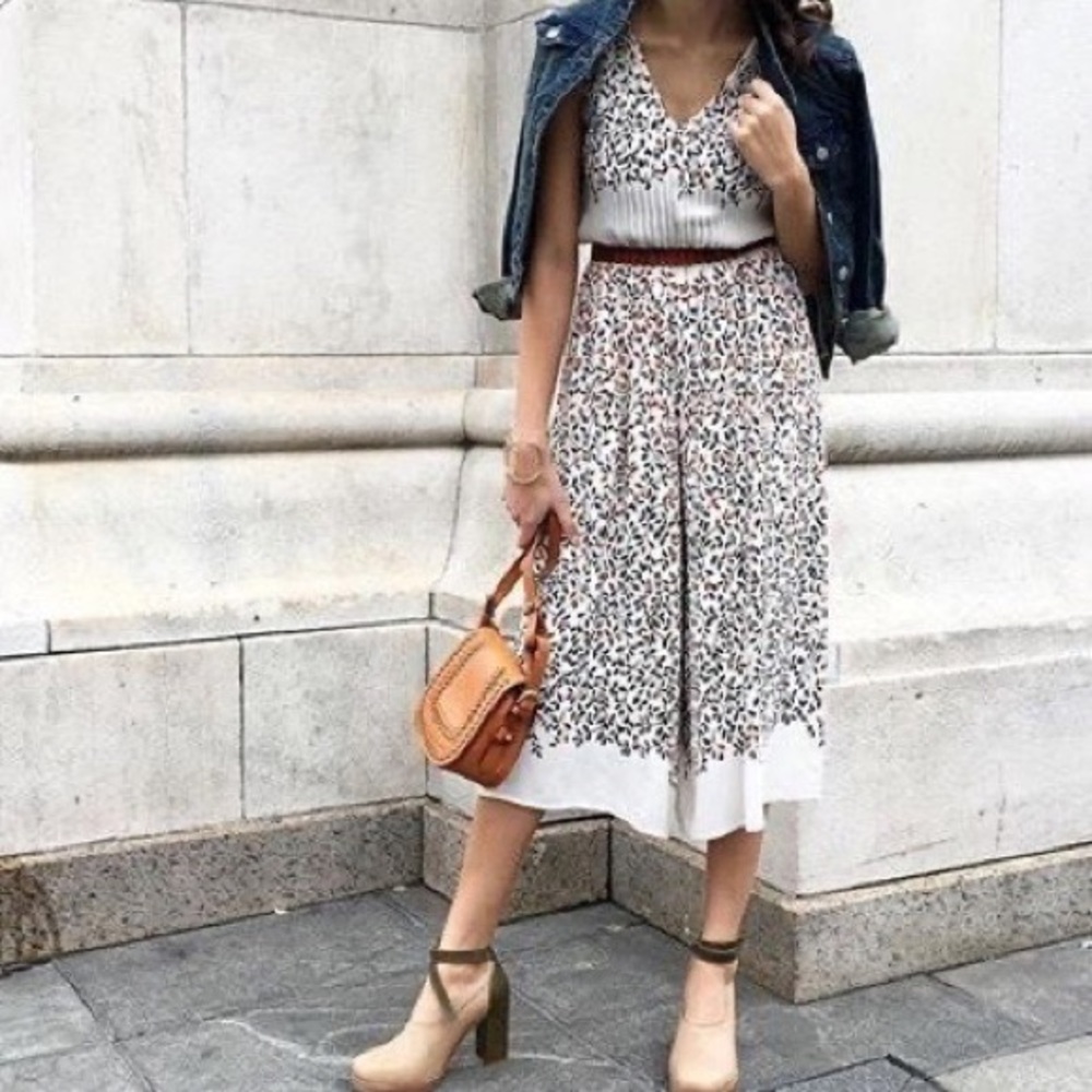 Anthropologie Elevenses Kora Arboreta Floral Leaf Wide Leg Jumpsuit